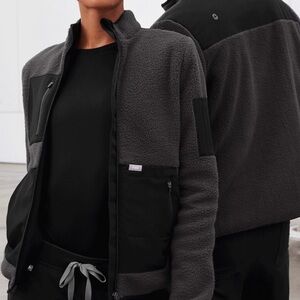 Figs On Shift Black Sherpa Jacket
